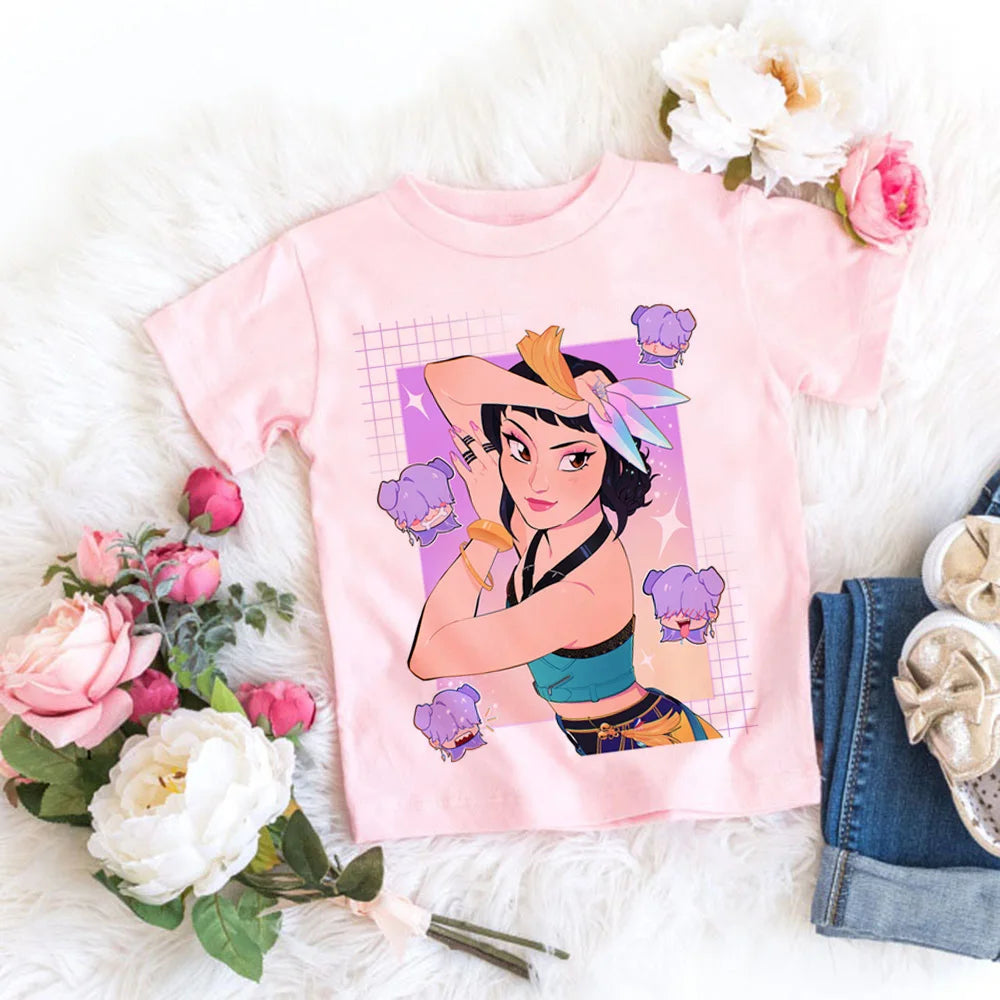 Fashion Movie Kids T-shirt KPop Demon Hunters  Funny Gift for Fans Tshirt K-Pop Demon Hunters Clothes Cool Girls Tee Top