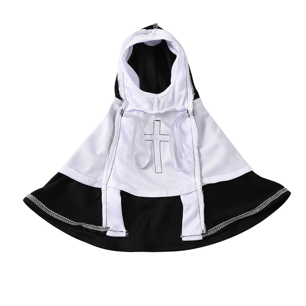 Funny Halloween Cat Cosplay Costumes Dress Up Party Kitten Jesus Nun Clothes for Small Medium Dogs Cats Puppy Pet Accessories