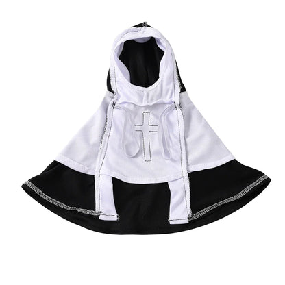 Funny Halloween Cat Cosplay Costumes Dress Up Party Kitten Jesus Nun Clothes for Small Medium Dogs Cats Puppy Pet Accessories