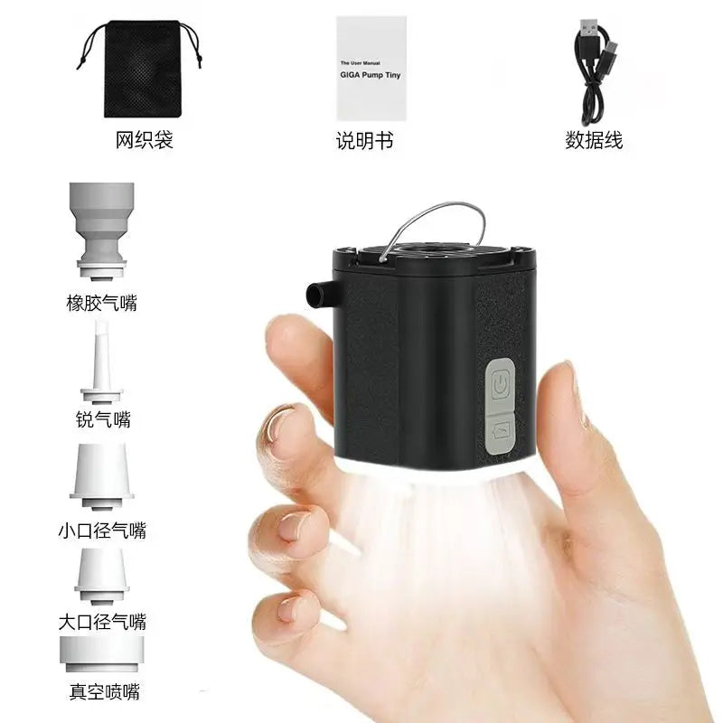 Mini Inflator Pump Outdoor Portable Small Electric Air Pump for Camping Sleep Pad Mattress Mat Pumping and Inflating Vacuum Pump