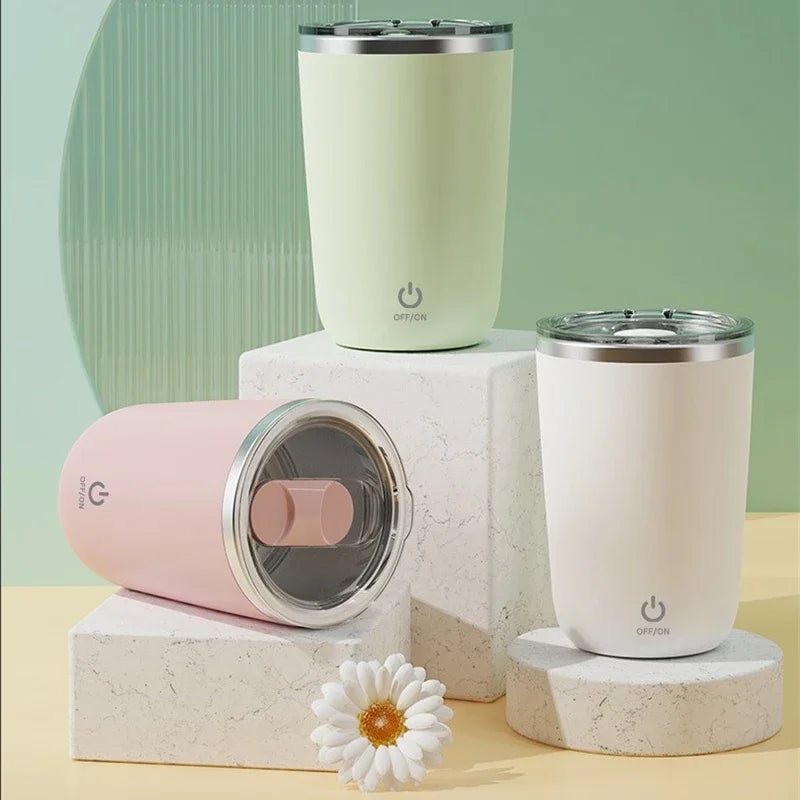Automatic Coffee Stirring Mug Rechargeable Milk Mixing Cup Electric Stainless Steel Lazy Rotating Mug Magnetic Stirring Cup