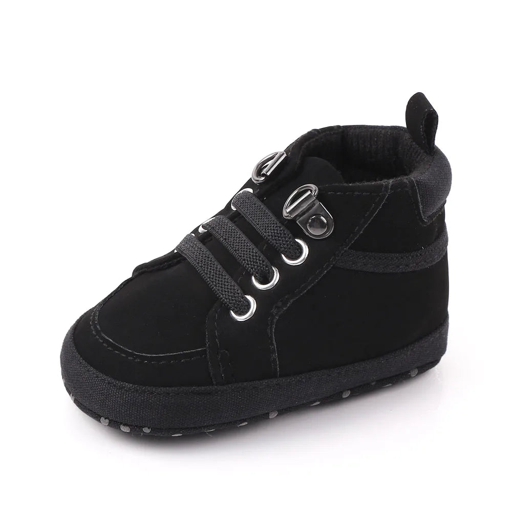 I YAN baby casual ankle-covered toddler boots for boys, outdoor prewalking shoes for 0-1 year olds, soft and comfortable.