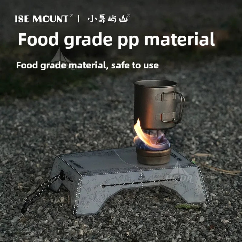 Folding mini Table Small Ultralight Folding PP Camp Table & Tray 97 g | Food-Grade Portable for Camping, Hiking Equipment