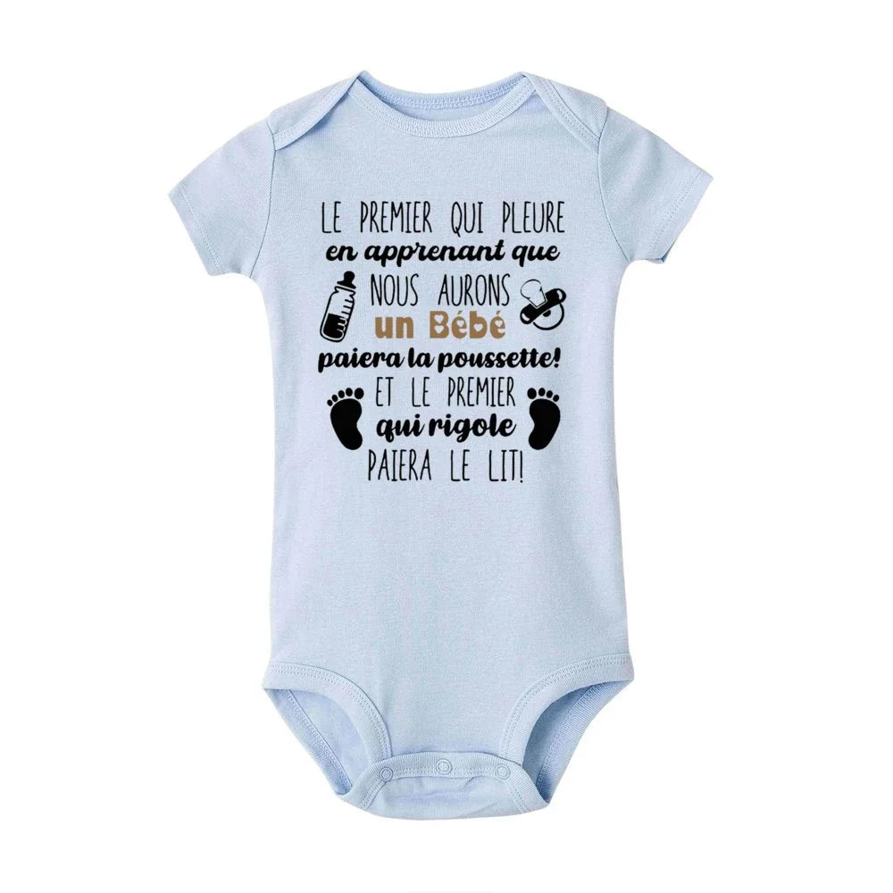 Mini Us in 2026 Print Baby Romper Casual Short Sleeve Infant Jumpsuit Boys Girls Bodysuit Summer Pregnancy Announcement Clothes