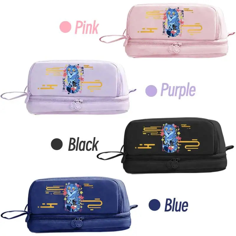 Kpop Demon Hunters pencil case by I YAN, double-layer anime stationery bag with Demon Hunter design for kids and stationery storage