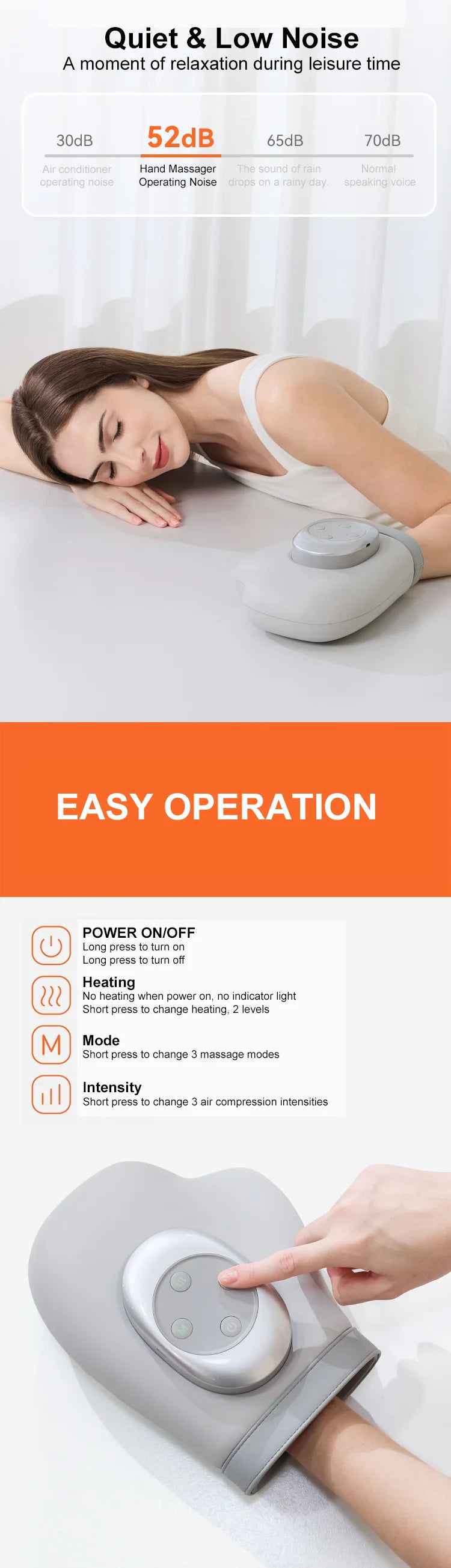 2025 New Electric Hand Massager Home Finger Joint Airbag Kneading Hot Compress Massage Artifact
