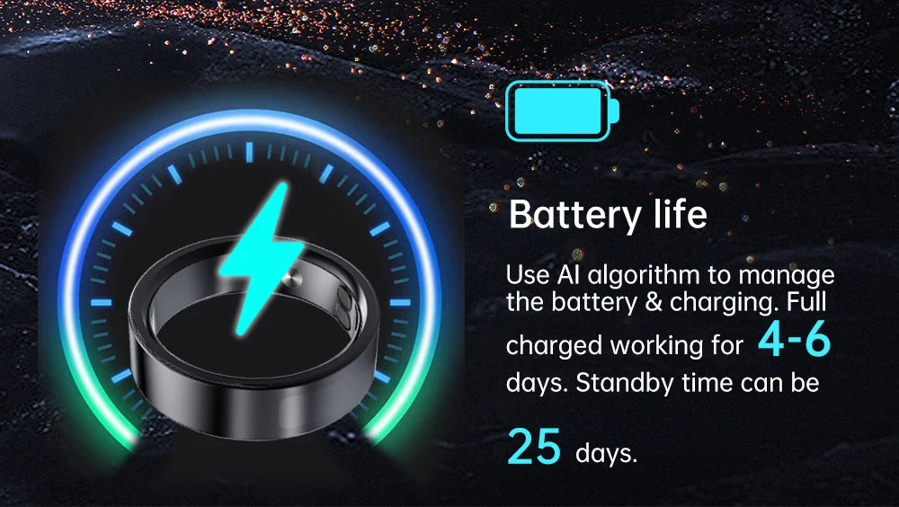 Smart Ring with Vibration Reminder, Call & Message Notification Ring, Silent Alerts, Health Tracking, Stress & Heart Rate