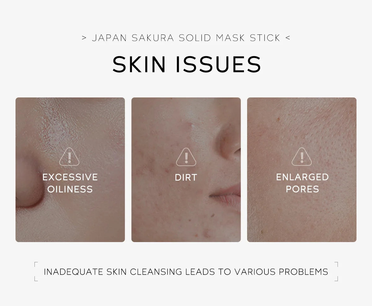 Sakura Cleansing Face Mask Stick 40g– Pore Cleaner, Blackhead Removal, Oil Control, and Skin Moisturizer