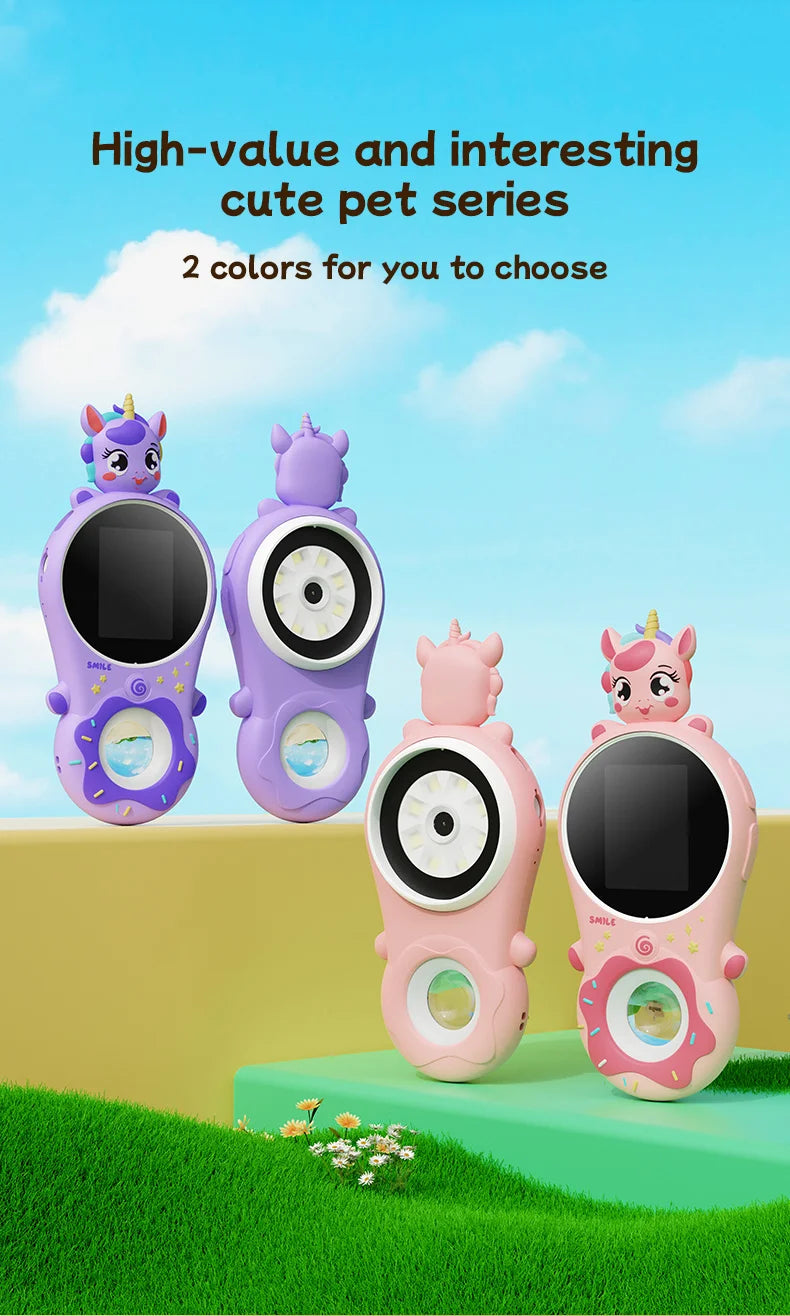 Mini Kids Optical Microscope 500x Magnification 200MP Camera Lens with Photo And Video Function Silicone Cover  Children's Gift