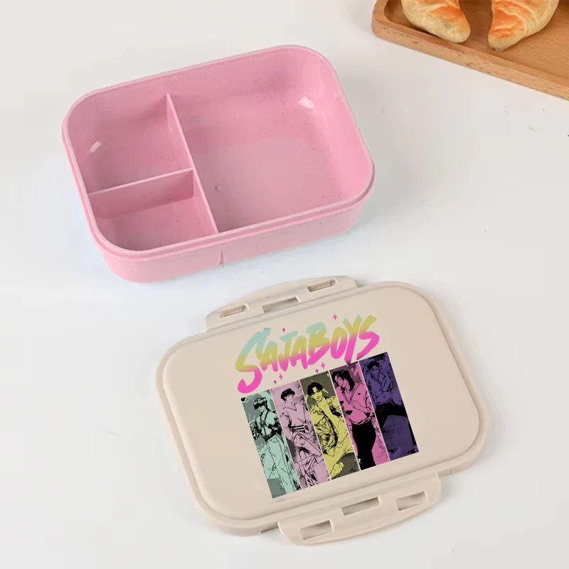 Anime Demon Hunters lunch box by I YAN, large capacity food container featuring Demon Hunter characters for kids' school and picnics.
