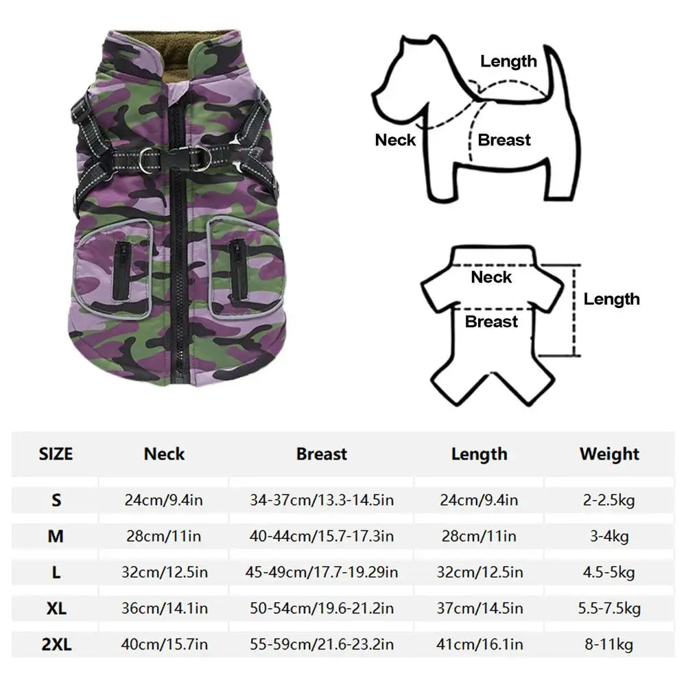 Reflective waterproof winter dog vest with built-in harness, warm pet ski coat for small dogs by I YAN, suitable for cold weather.
