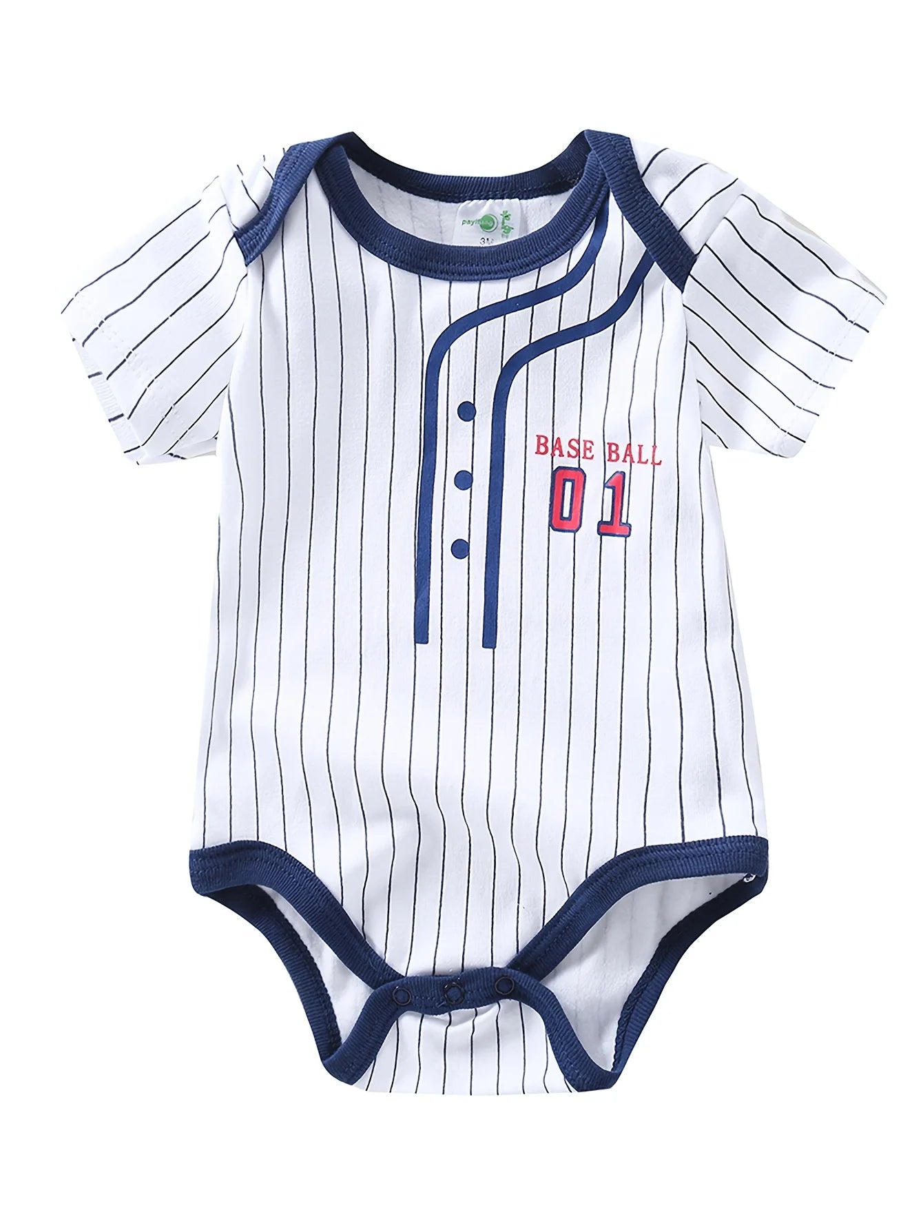 Set of 5 cotton baby boy short sleeve rompers by I YAN, breathable infant clothes for ages 0-9 months, casual newborn outfit.