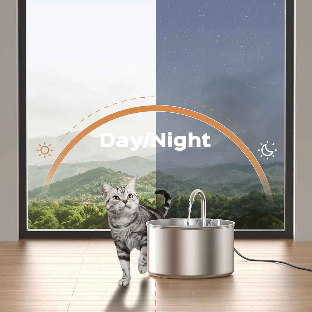 2.2L/74oz Large Capacity Pet Water Fountain 304 Stainless Steel Cat Water Fountain Ultra Quiet Pet Water Dispenser for Cats Dogs Automatic Drinking Bowl with Filter 24/7 Fresh Filtered Water Bowl for Indoor Cats & Dogs（No 5