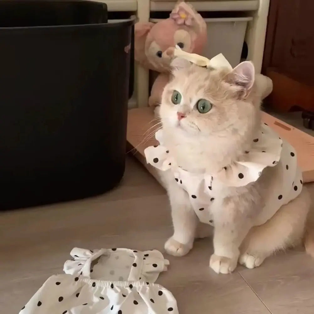 Fashion Dot Pet Dog Dress Sleeveless Summer Clothes Cat Princess Dresses Slim Style Pet Clothes Chihuahua Bichon French Bulldog