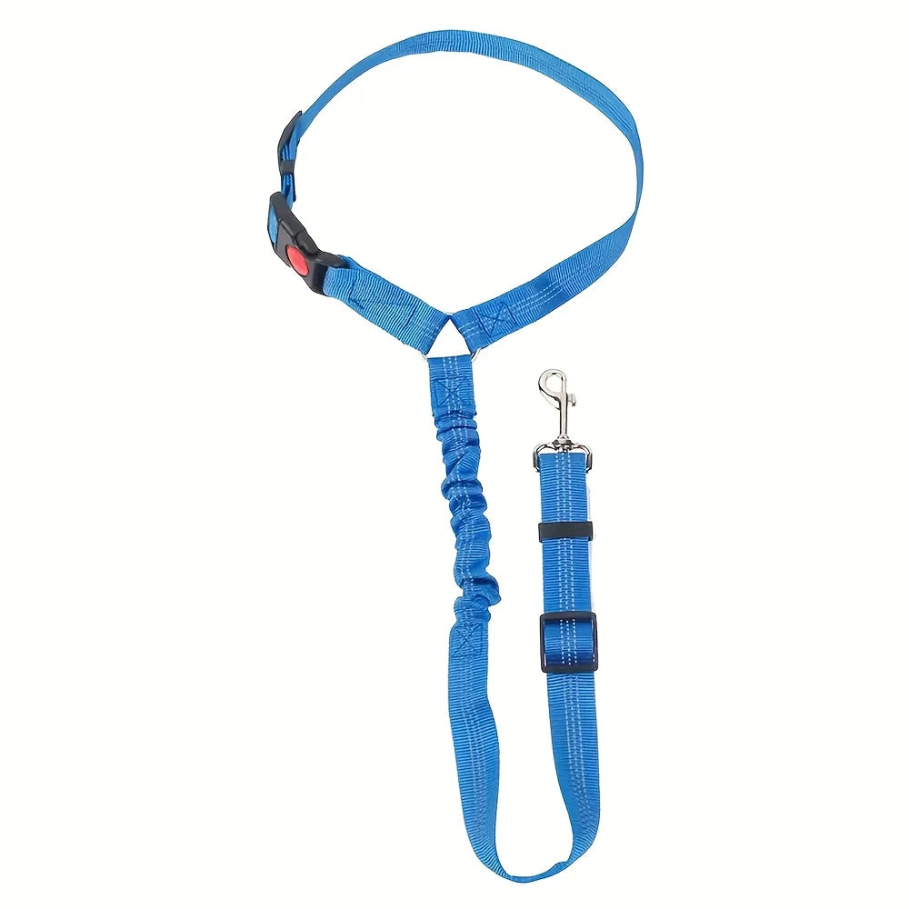 Elastic retractable dog leash with car seat belt, adjustable and non-slip, for secure and convenient pet outings by I YAN.