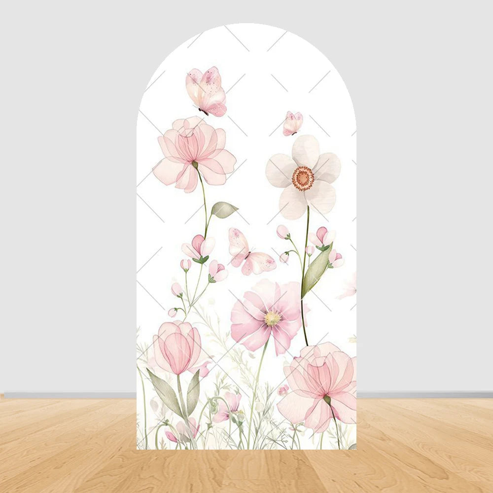 Fairy Arch Photography Backdrop Cover Girls Birthday Baby Shower Floral Butterfly Arched Background Party Decor Photo Studio