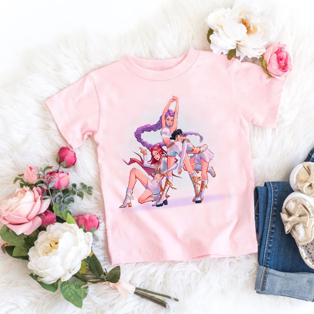 Fashion Movie Kids T-shirt KPop Demon Hunters  Funny Gift for Fans Tshirt K-Pop Demon Hunters Clothes Cool Girls Tee Top