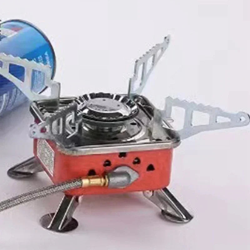 New Can Foldable Windproof Outdoor Gas Stove, Suitable for Backpacking, Camping, Hiking, Picnicking and Barbecuing