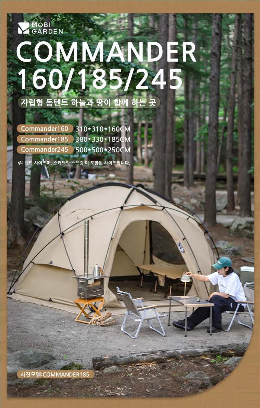 Camping Tent Commander Dome Tent Shelter Waterproof Windproof Ultra-light 70D Nylon 160/185/245CM