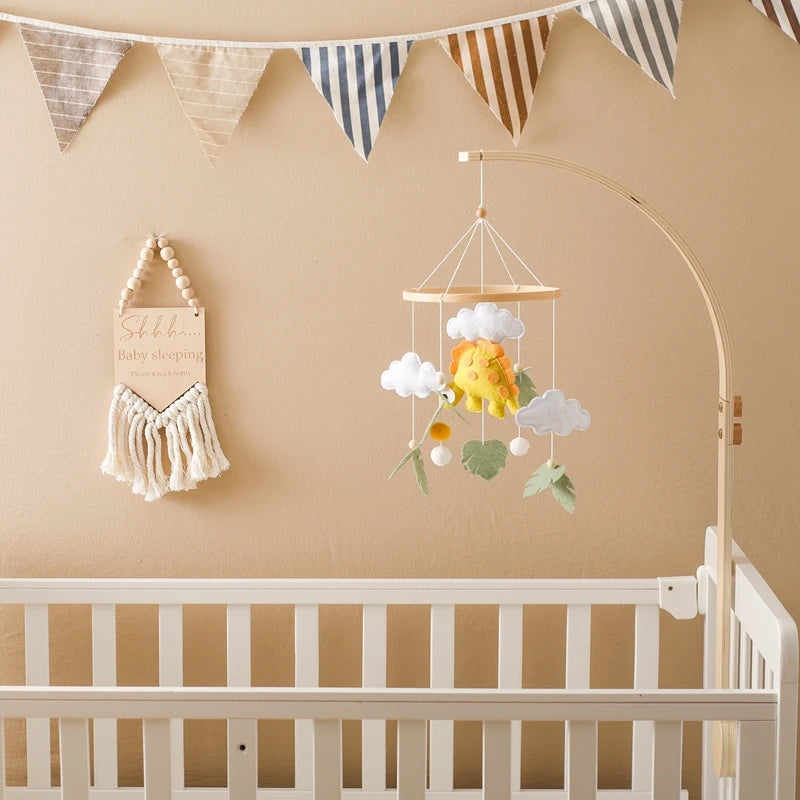 Hot Air Balloon Wooden Baby Crib Mobile – Musical Bed Bell & Rattles for Newborns 0–12M - I YAN
