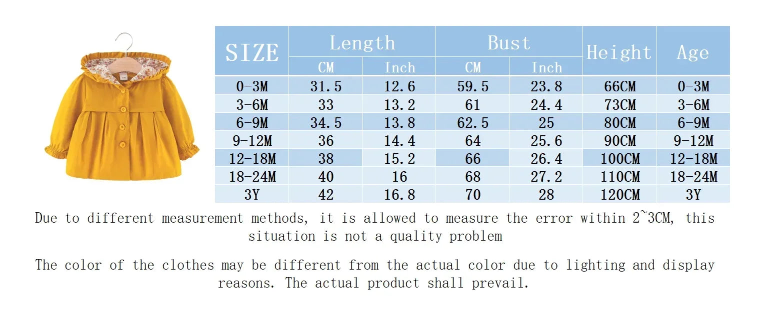Newborn Baby Girl Clothes Spring And Autumn Solid Color Baby Girl Coat Simple Girl'S Windbreaker