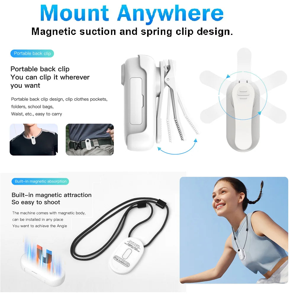 2025 Magnetic 4K POV Cam Small Sports Recorder Helmet Bike Mount Mini Cam Wireless Mic Ultra Portable DV Vlog  Action Recording