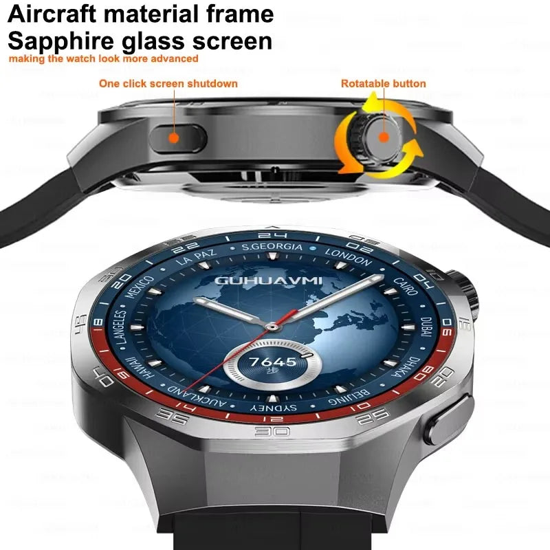 Watch 5 Pro GPS Track Compass Smart Watch Men 360*360 AMOLED Screen NFC BT Call Waterproof Health Monitor Man Smartwatches