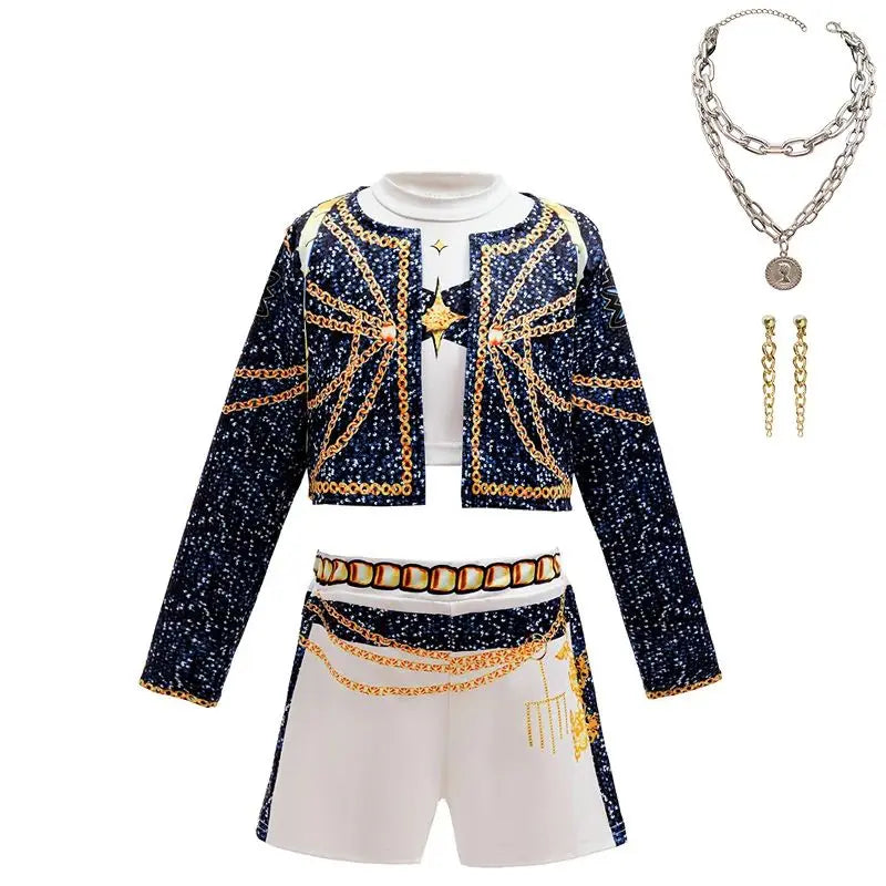 Kids K-Pop girls cosplay costume set featuring Rummi and Zoe outfits for children ages 2 to 12, by I YAN.
