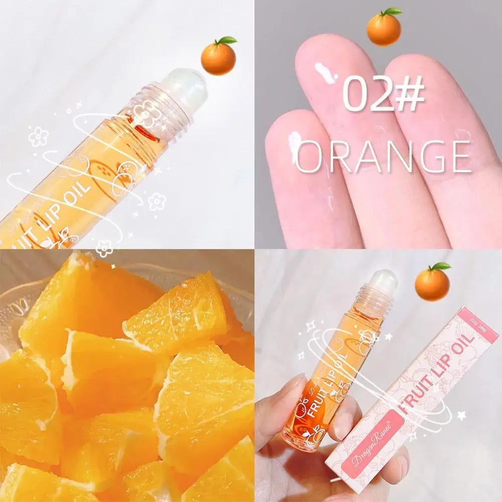 6 Colors Roll-on Fruit Essence Lip Balm LIP Gloss Fruity Lip Oil Gloss Moisturizing Lip Balm Transparent Lip Oil Mirror Randomly