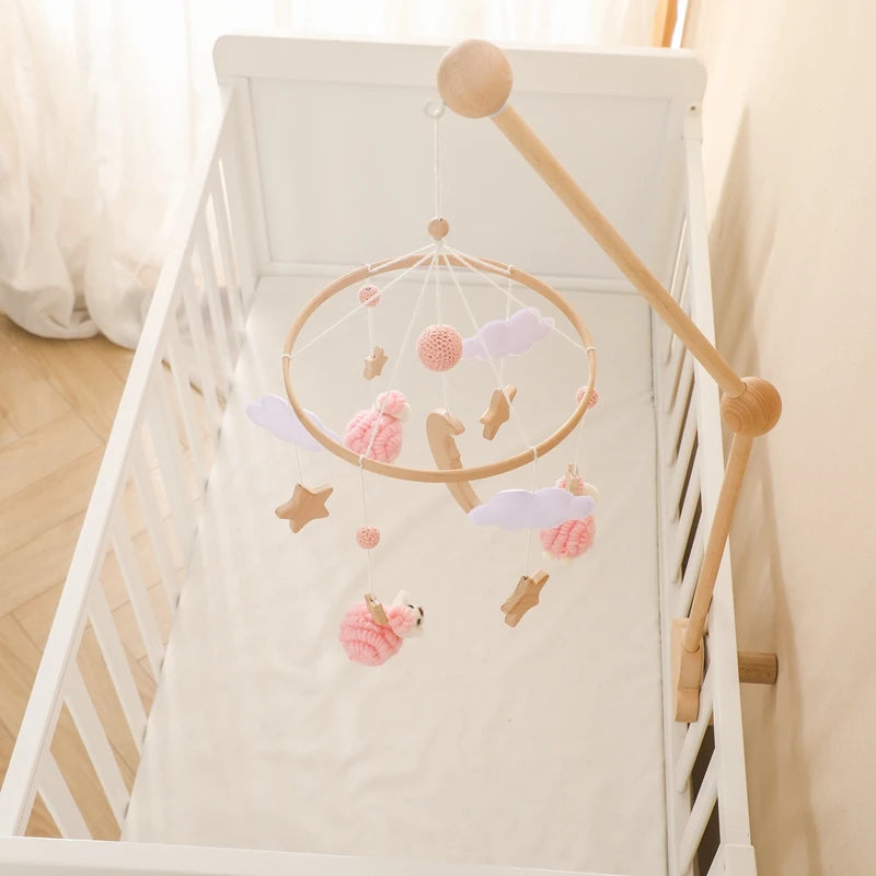 Cartoon Bee Baby Crib Mobile – Wooden Bed Bell Rattle Toy for Newborns 0-12M - I YAN