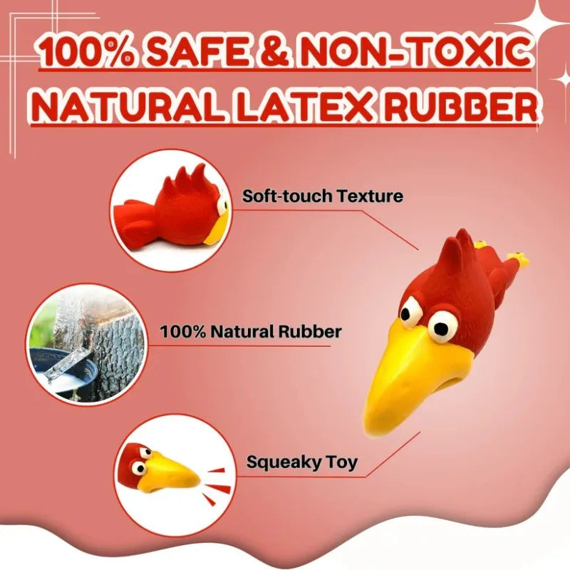 Dog Toys Make a Sound Cooing Chicken Dog Toy - Durable Latex Chew For Small To Medium Breeds Interactive Play & Dental Health