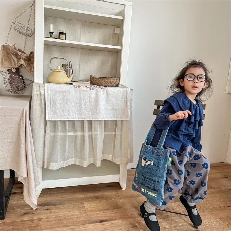 Autumn New Children Loose Trousers Vintage Flower Print Girls Harem Pants Baby Boys Casual Pants Cotton Baby Trousers Clothes