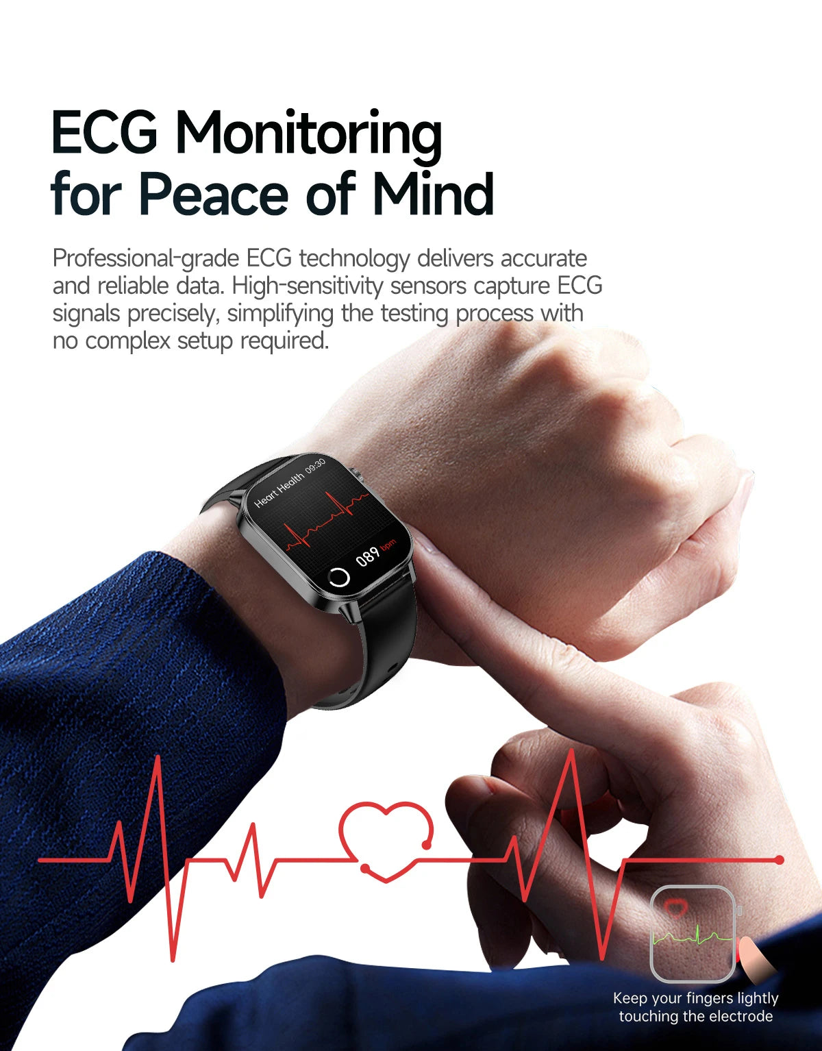 2026 New ECG + PPG Smart Healthy Diagnosis Surveillance Women Body Analysis Blood Pressure Lipid Uric Acid Health SmartWatch Men