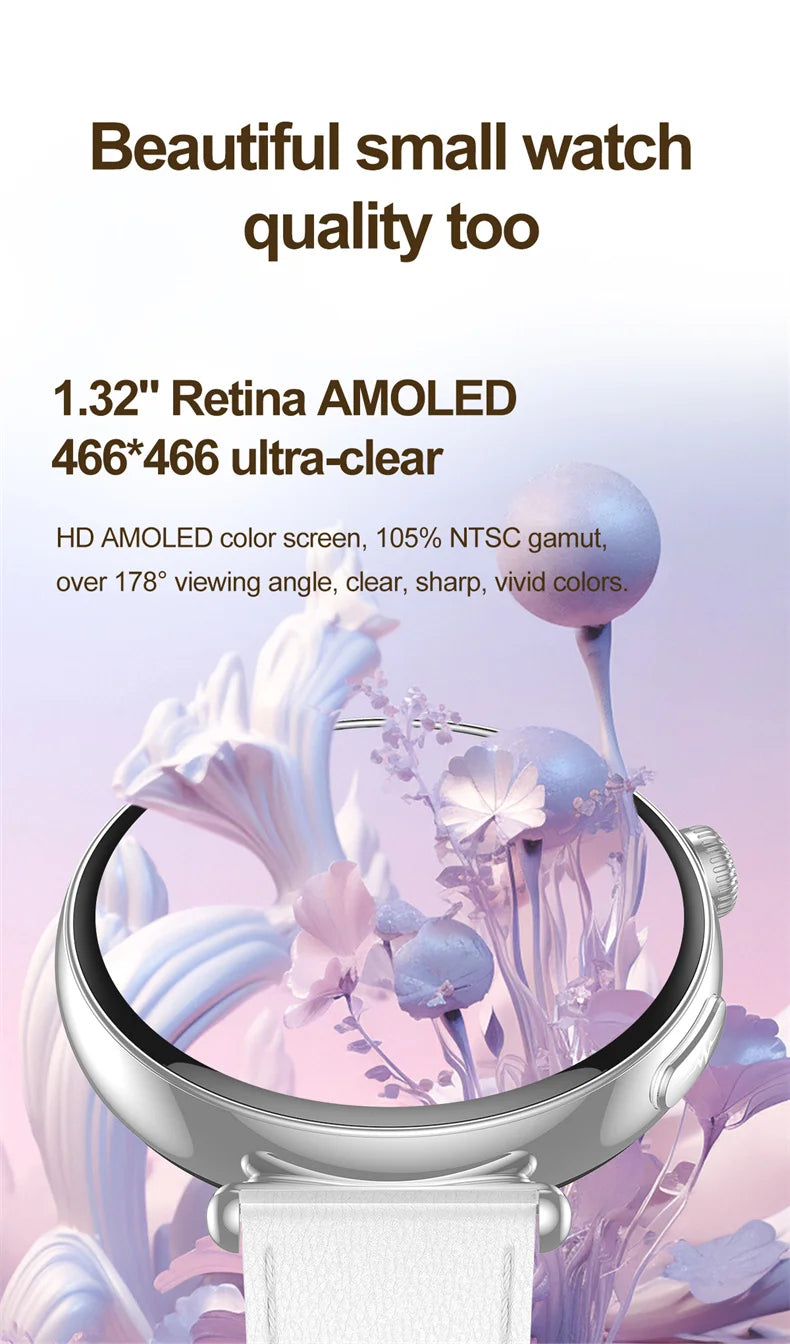NEW 1.32inch Women Smartwatch AMOLED Screen ECG Sport Watch Blood Pressure Micro physical examination AI dial Health Smart Watch