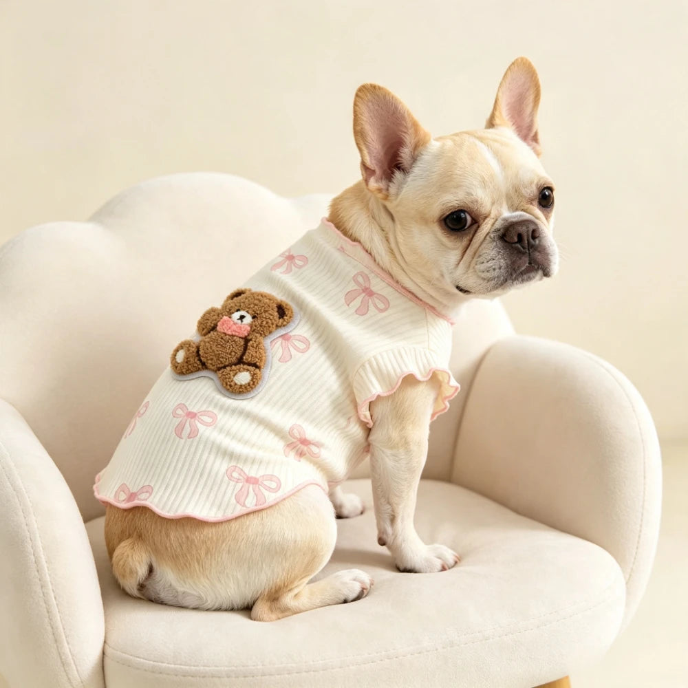 Breathable Lightweight Elastic Dog Tshirt Soft Pet Vest Summer Wear Comfortable for Small Dogs Cats Cute Design Pet Clothing