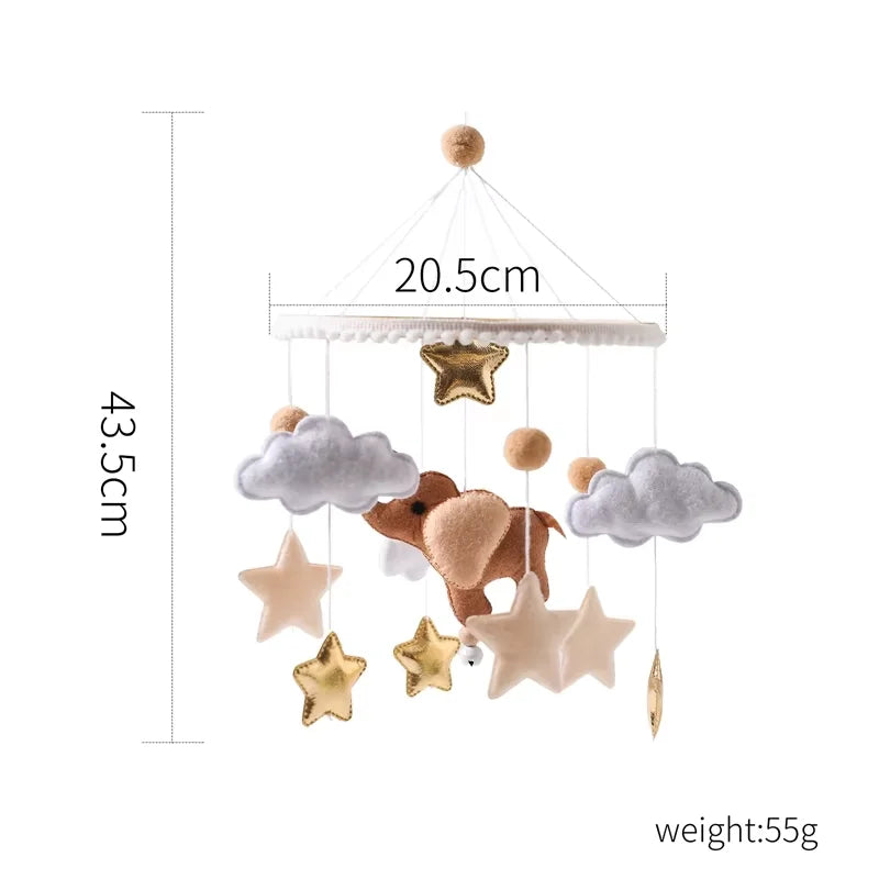 Hot Air Balloon Wooden Baby Crib Mobile – Musical Bed Bell & Rattles for Newborns 0–12M - I YAN