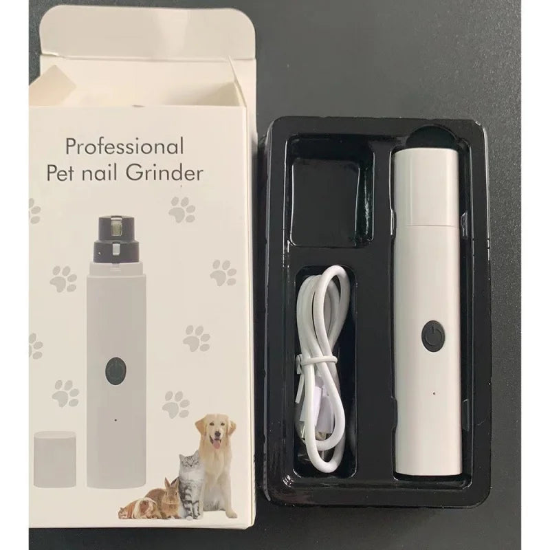Electric pet nail grinder by I YAN for dogs and cats, quiet claw trimmer with LED light, safety guard, rechargeable puppy nail file
