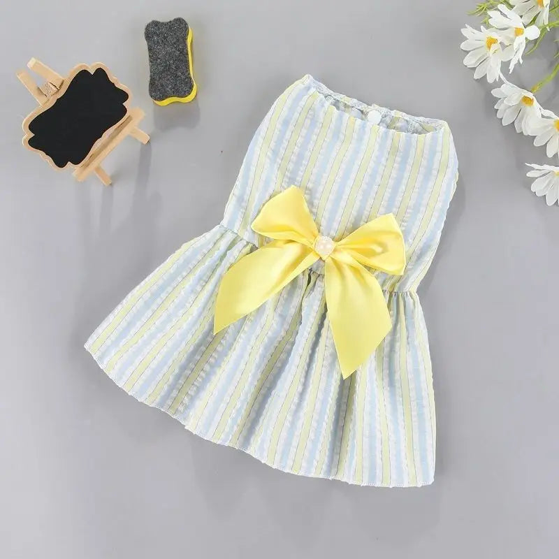 Small Dog Flower Princess Dress – Cute Summer Pet Skirt for Cats & Dogs