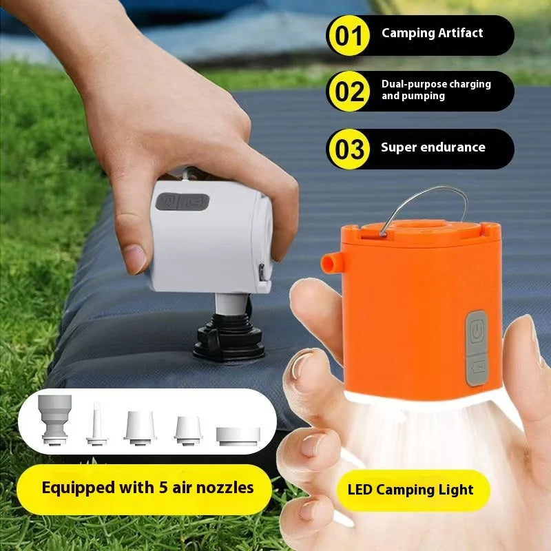 Mini Inflator Pump Outdoor Portable Small Electric Air Pump for Camping Sleep Pad Mattress Mat Pumping and Inflating Vacuum Pump