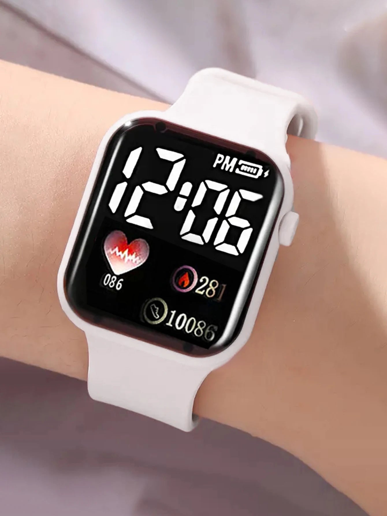 Fashionable Square Electronic Watch Set with Four-leaf Clover Design Versatile Daily Wear Gift for Birthdays