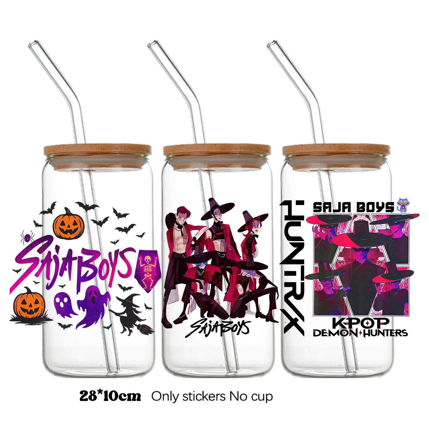 Demon Hunters UV DTF Crystal Sticker by I YAN, 10x28cm bottle and cup wrap decal featuring detailed demon hunter design.