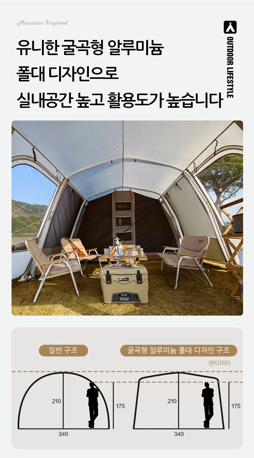 Camping Ls4 Tunnel Tent Living Shell Tent Large Camping Tent Extra Space