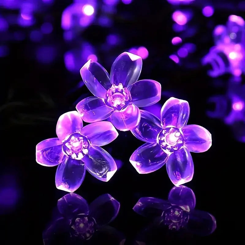 Solar PURPLE/BLUE/WARM/COLOR Cherry Blossom Garden Blossom Lights Garlands String Lights Solar Outdoor Waterproof Christma Deco