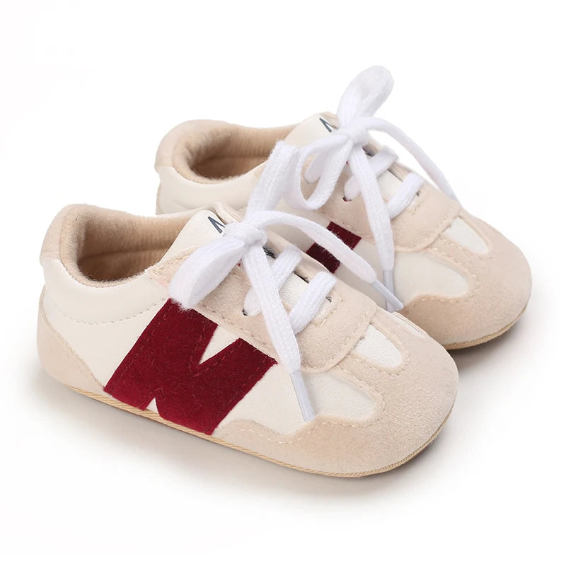 Newborn Baby Sneakers Letter Patchwork Baby Casual Shoes Anti-Slip Hundred Toddler Baby Boys Girls Shoes 0-18 Months