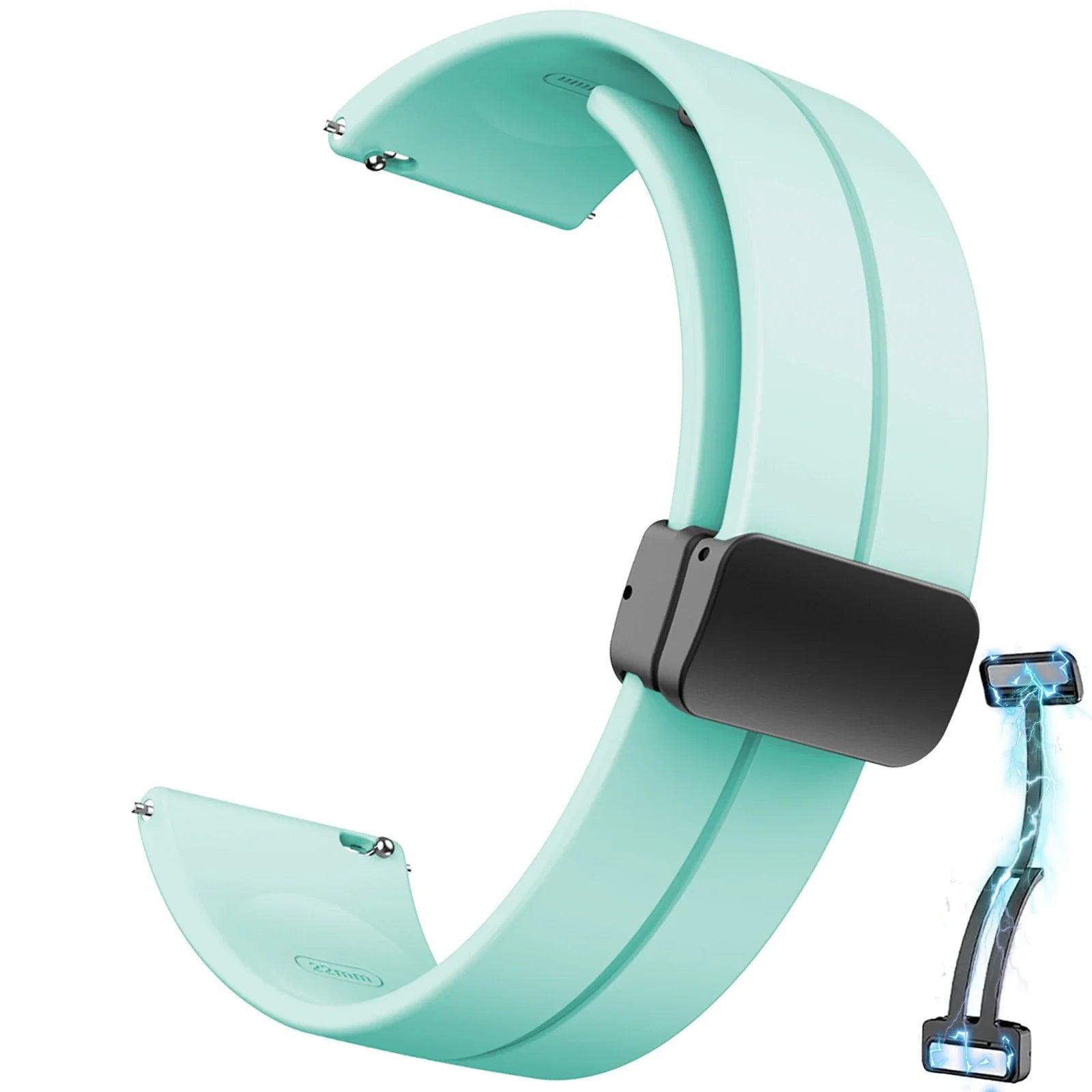 20mm 22mm Strap For Samsung Galaxy watch 6/4/5 pro/classic/gear s3/active 2 Sport Silicone Magnetic Buckle Huawei GT 2 2e 3 band