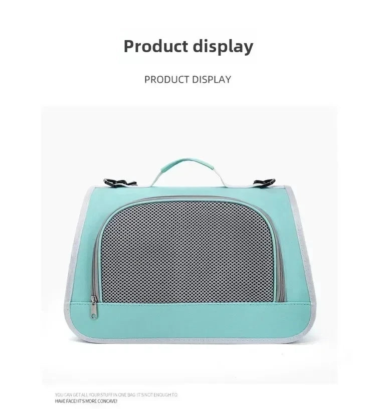 Portable I YAN pet carrier handbag for cats and small dogs, breathable, summer design, comfortable shoulder bag for travel.