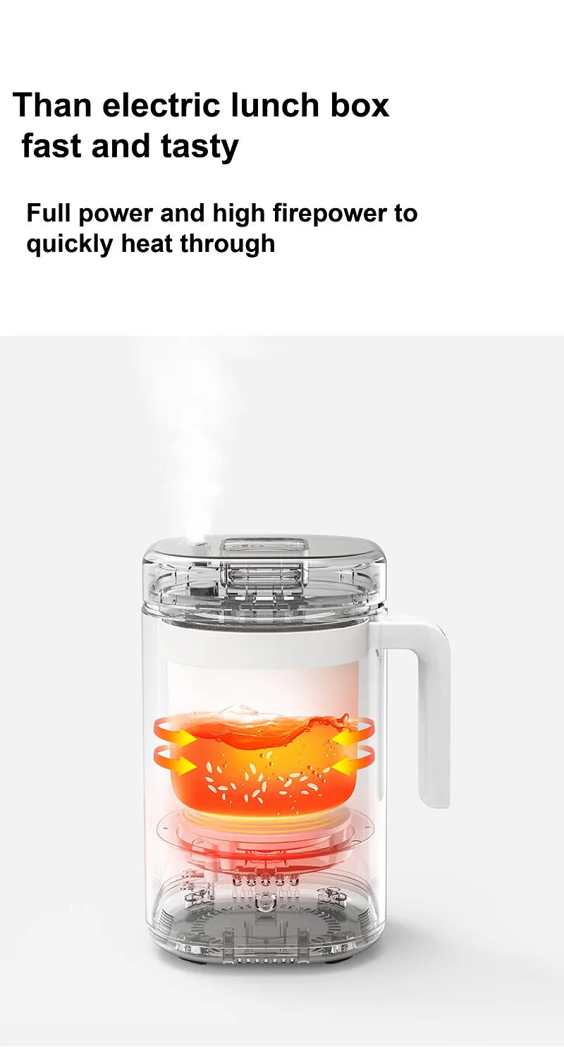 800ml Mini Electric Lunch Box Multi-functional Ceramic Non-stick Fast Rice Cooker Portable Automatic Keep Warm Rice Cooker 220V