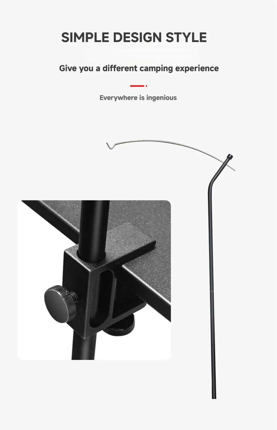 WESTTUNE Outdoor Lamp Stand Hook 360° Full space adjustment Lamp Pole Stand Portable Folding Camping Lantern Stands for Picnic