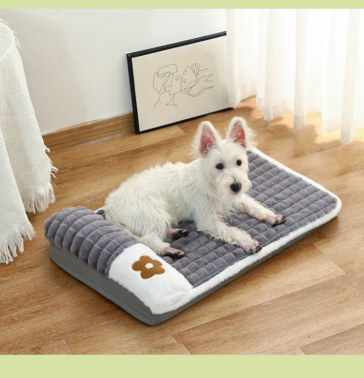 Thickened Dog Bed Removable Winter Super Warm Washable Dog Mat Deep Sleep Fluff Bed for Small Medium Large Dogs Cats Pillow