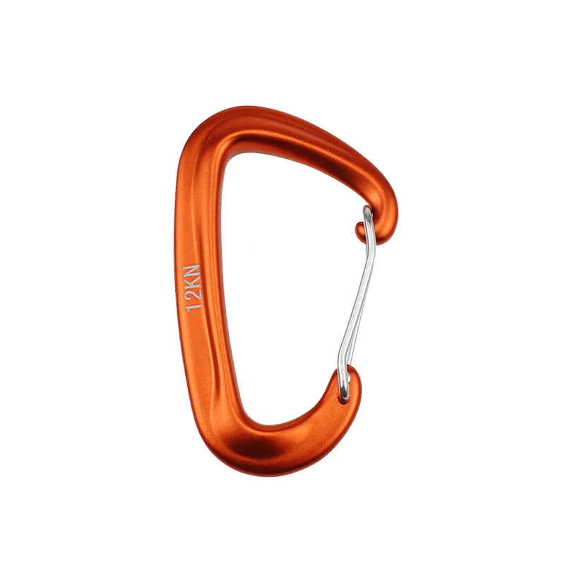 12KN Small Climbing Carabiner D-Shape Mountaineering Buckle Hook Safety Lock Outdoor Camping Hiking Key Chain
